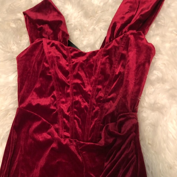 NWT Red Velvet Dress by Miss ord - Picture 2 of 3